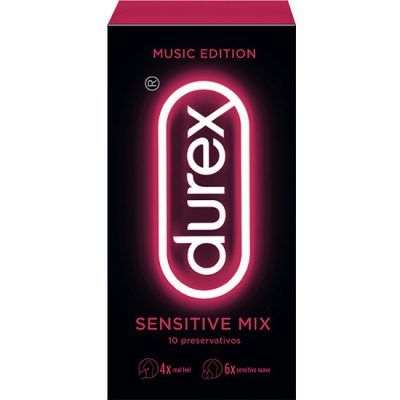 DUREX MUSIC EDITION SENSITIVE MIX 10 PRESERVATIVOS - 100momentos.es